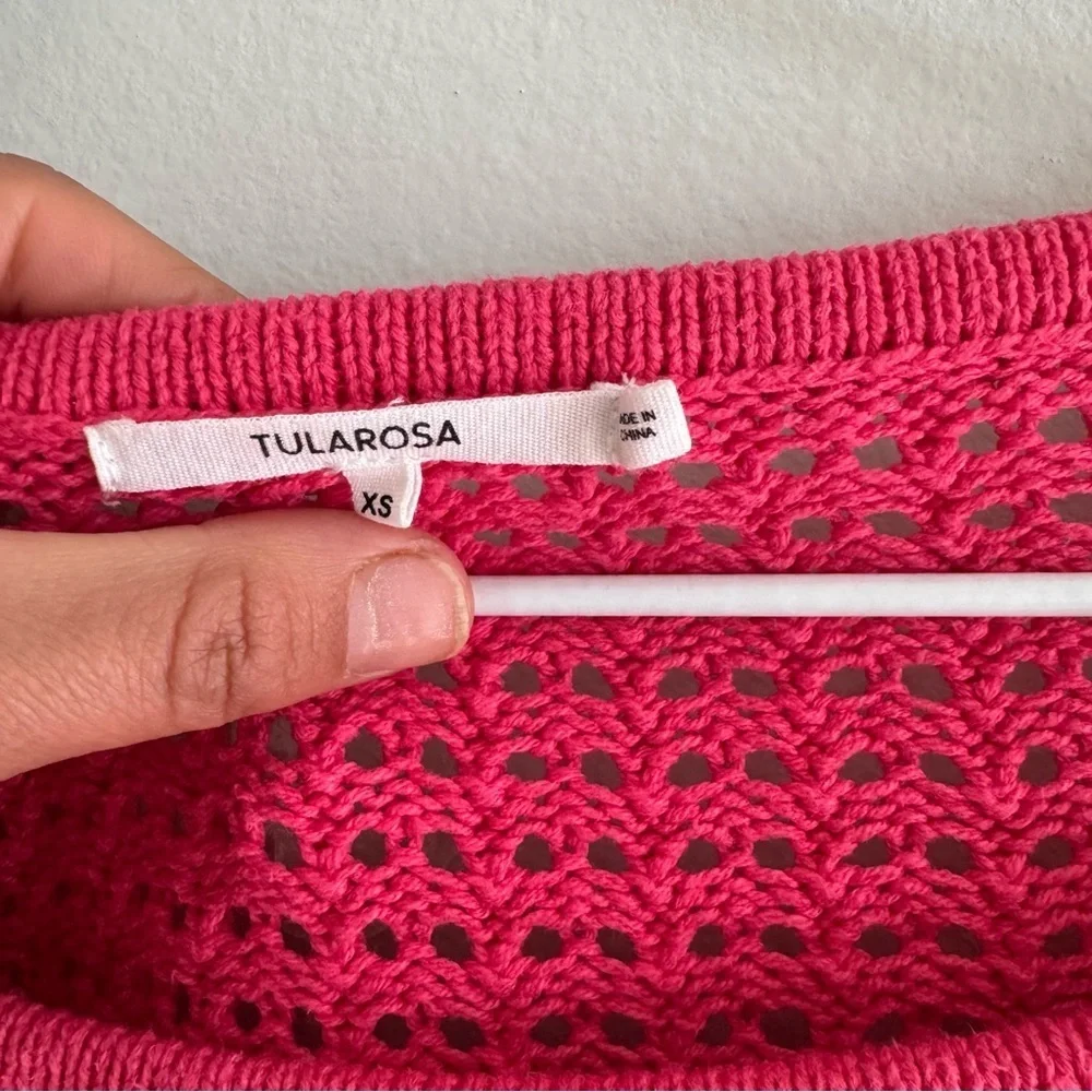 Tularosa Pink Mesh Crop Pullover Sweater Size XS